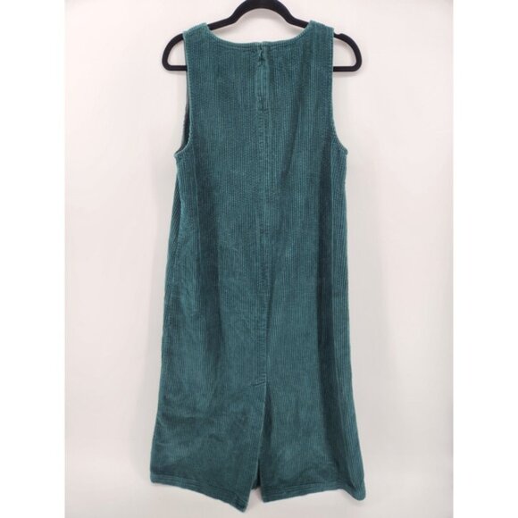 Talbots Petites Corduroy Dress Sleeveless Button Detail Green Women's 8 Petite - Picture 3 of 7